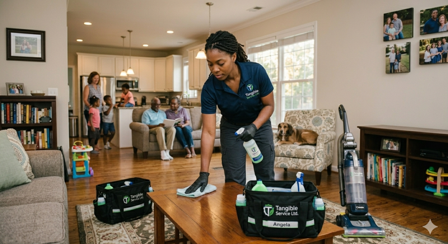 Tidy, child-friendly family home kept clean for busy parents